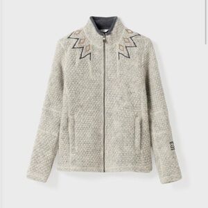66 NORTH ICELAND Wool Blend Zip-Up Jacket with Nordic Yoke. Size S